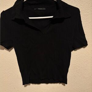 Forever 21 Black Ribbed Crop Top